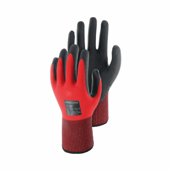 Handschuhe FLEX rot, Nylon-Nitril mit Touch-Funktion