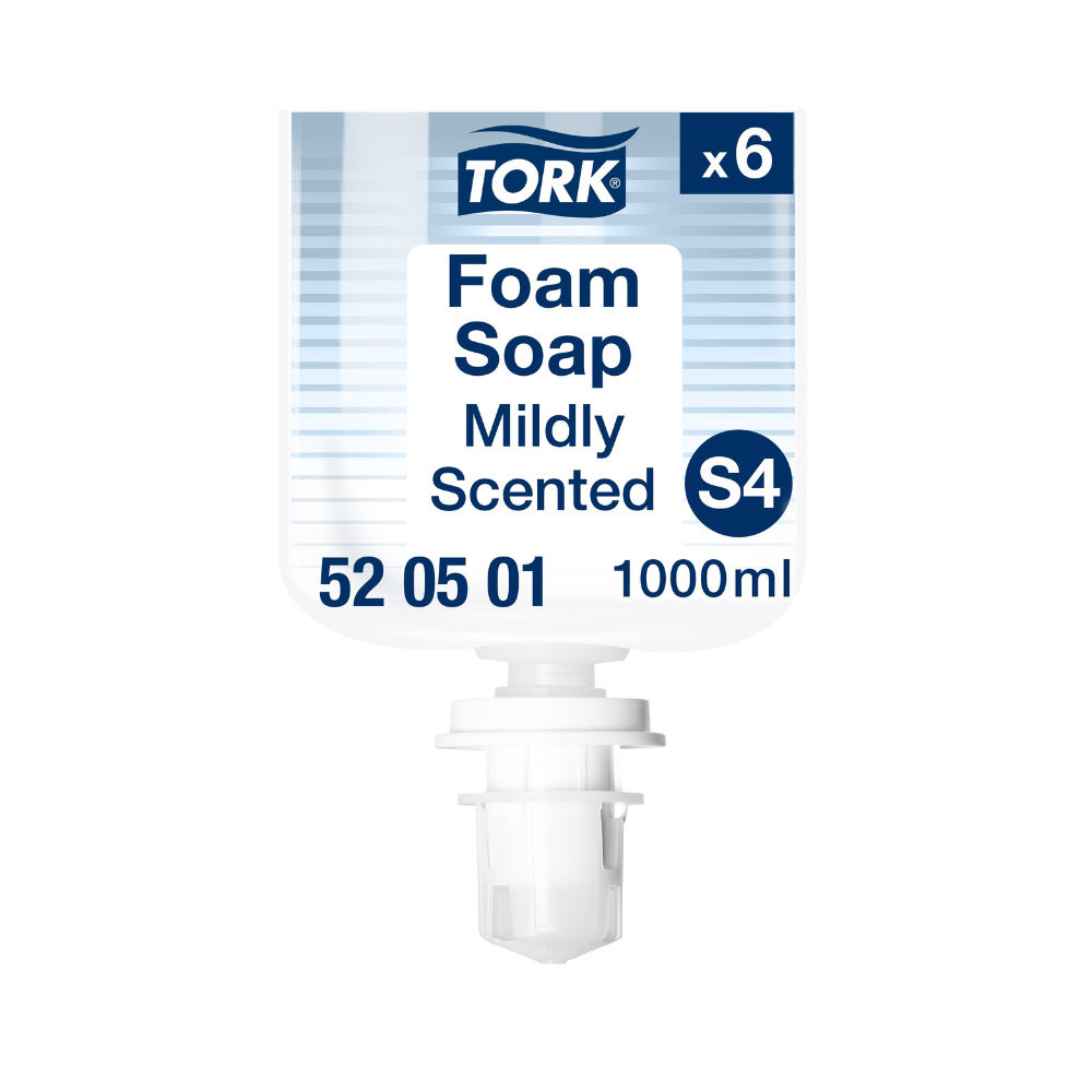 Tork Schaumseife, Handseife Mild Duftend, S4 Kompatibilität, 6 x 1.000 ml, 520501