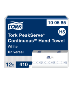 Tork Papierhandtücher H5 Weiß, PeakServe Endlospapier, Universal-Qualität, komprimiert, 12 × 410 Tücher, H5 Kompatibilität,100585