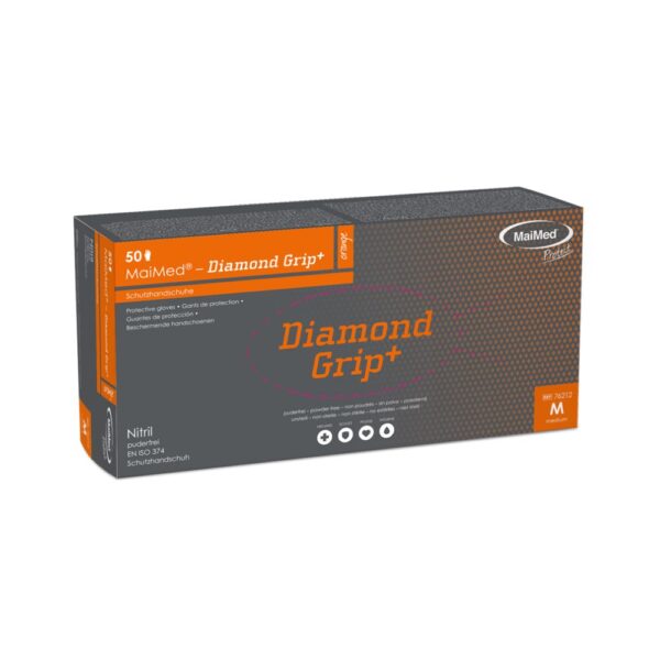 Alternative view of MaiMed Diamond Grip+ Einmalhandschuhe, Nitrilhandschuhe, Schutzhandschuhe, 100% latex - und puderfrei