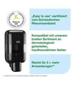 Alternative view of Tork Mini Spender für Seifen und Händedesinfektionsmittel Schwarz, S5 Kompatibilität, geeignet für Schaumseife, Flüssigseife, Gel und Lotion, Elevation Design, 565208