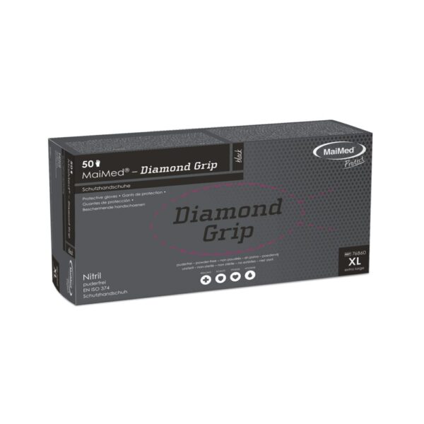 Alternative view of MaiMed Diamond Grip Schutzhandschuhe, Einmalhandschuhe, Nitrilhandschuhe, 100% latex- und puderfrei
