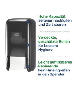 Alternative view of Tork Toilettenpapierspender OptiServe Doppelrollenspender für Hülsenloses Toilettenpapier, Schwarz, T7 Kompatibilität