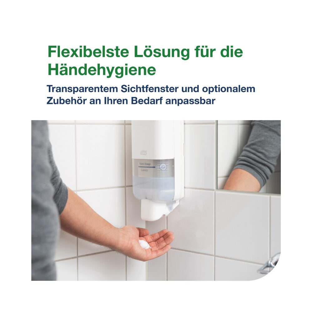 Tork Seifenspender & Desinfektionsspender Weiß, S4 Kompatibilität, geeignet für Flüssigseife, Schaum und Gel, Elevation Design, 564500 – Bild 5
