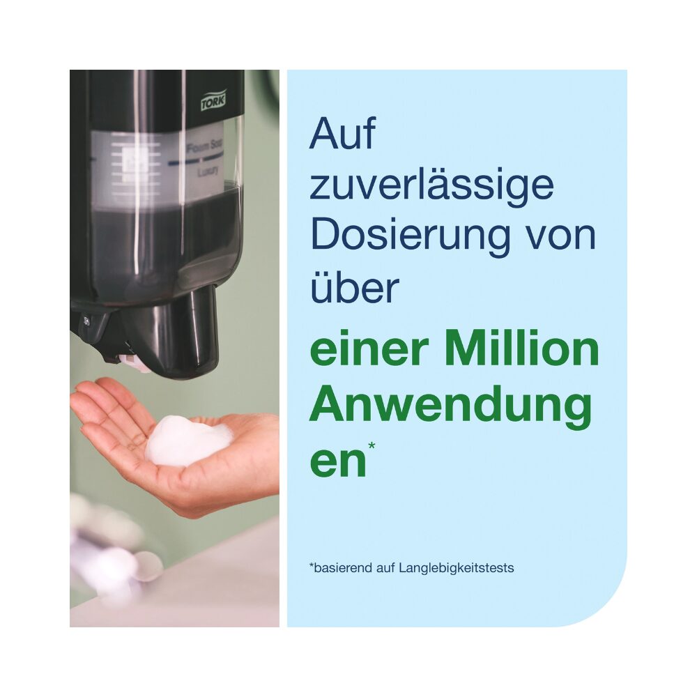 Tork Mini Spender für Seifen und Händedesinfektionsmittel Schwarz, S5 Kompatibilität, geeignet für Schaumseife, Flüssigseife, Gel und Lotion, Elevation Design, 565208 – Bild 5