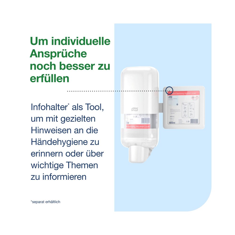 Tork Seifenspender & Desinfektionsspender Weiß, S4 Kompatibilität, geeignet für Flüssigseife, Schaum und Gel, Elevation Design, 564500 – Bild 7