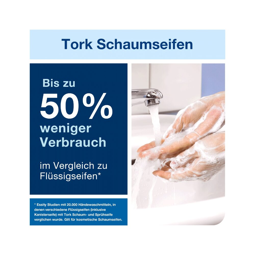 Tork Schaumseife, Handseife Mild Duftend, S4 Kompatibilität, 6 x 1.000 ml, 520501 – Bild 8