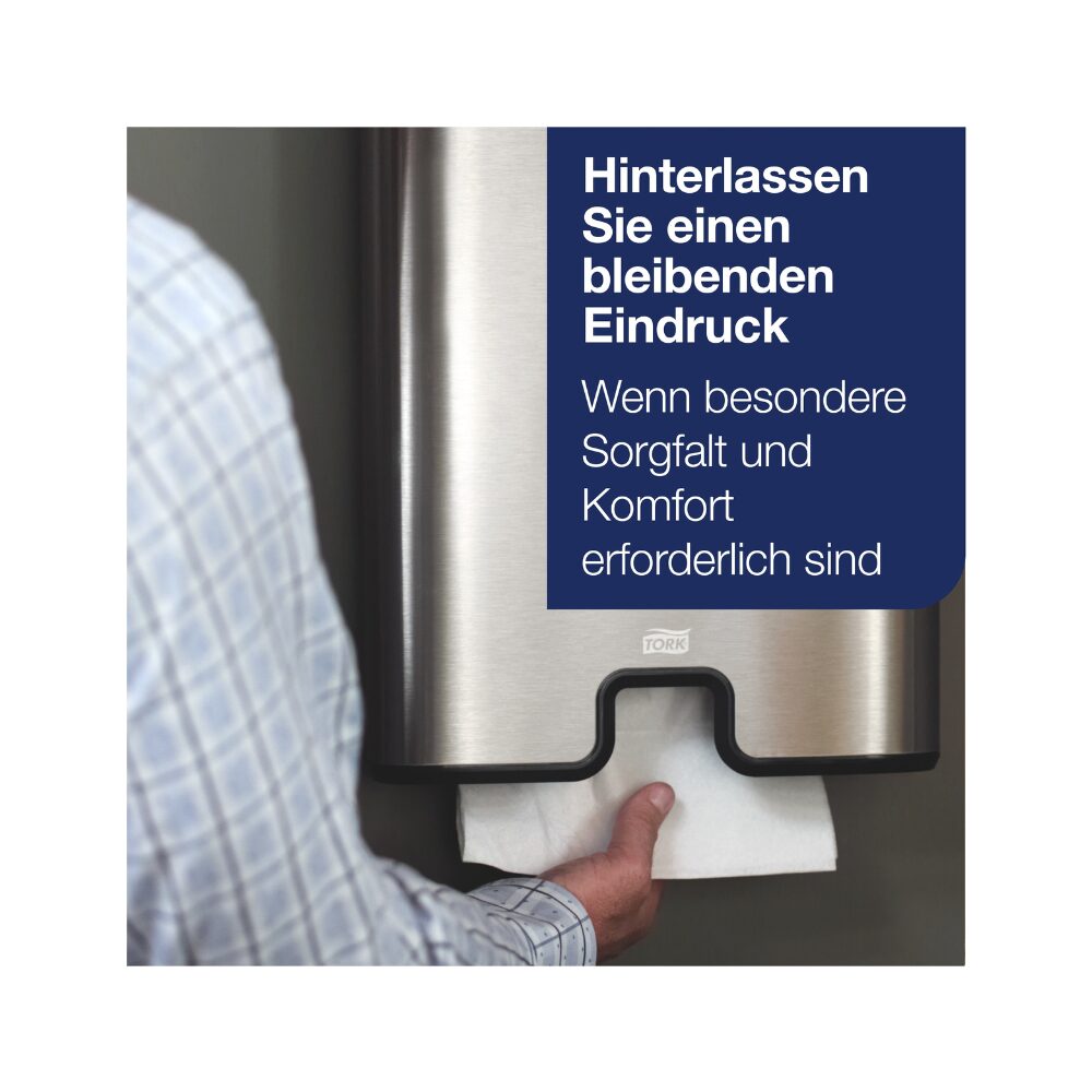Tork Xpress Papierhandtücher, weiche Multifold-Handtücher Weiß , Advanced-Qualität, 2-lagig, Z-Falz, saugfähig, 21 × 180 Tücher, H2 Kompatibilität, 120398 – Bild 3