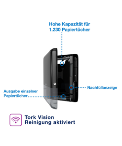 Alternative view of Tork Papierhandtuchspender PeakServe Mini-Spender für Endlos Papierhandtücher, Schwarz, Hohe Kapazität, Elevation-Design, H5 Kompatibilität, 552558