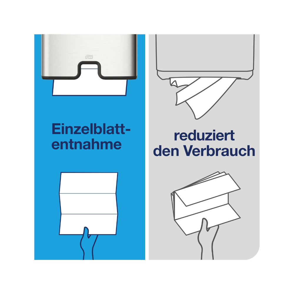 Tork Xpress Papierhandtücher, weiche Multifold-Handtücher Weiß , Advanced-Qualität, 2-lagig, Z-Falz, saugfähig, 21 × 180 Tücher, H2 Kompatibilität, 120398 – Bild 4