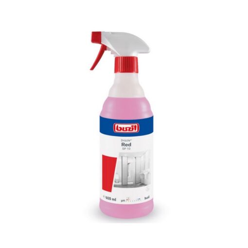Buzil SP 10 Drizzle red 12x600ml, Gebrauchsfertiger Sanitärunterhaltsreiniger, sauer
