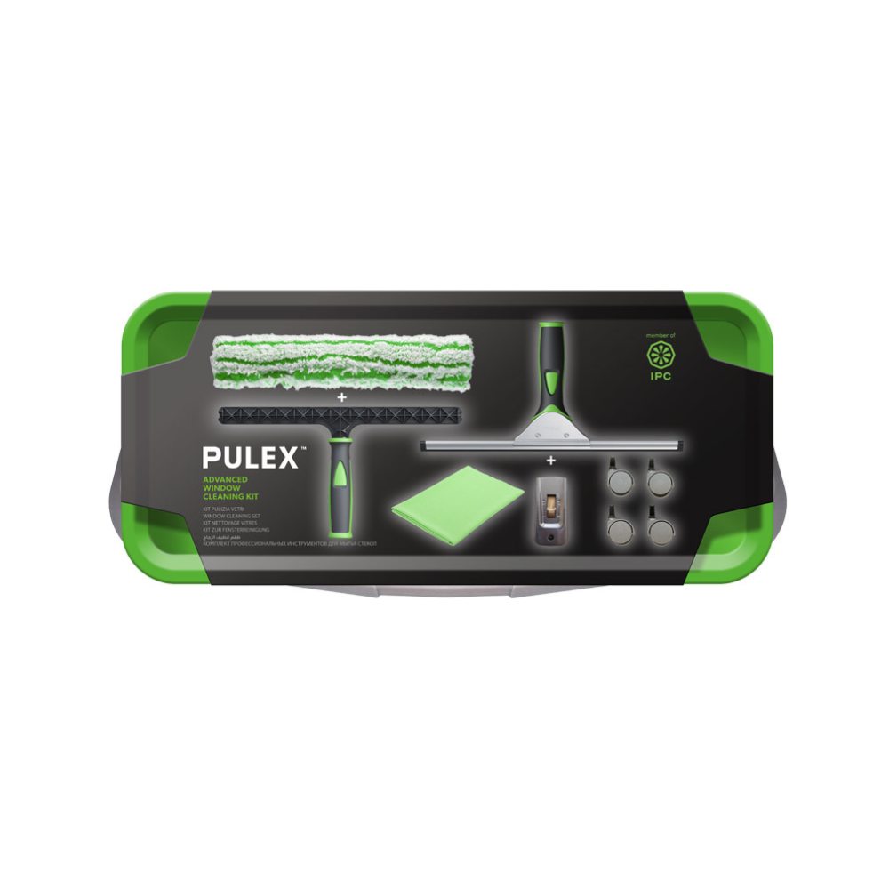 IPC Gansow Pulex Krystal Ultra Fensterreinigungsset - mit Mikrofasertuch, Abzieher, Glasschaber, Einwascher, Eimer uvm. – Bild 2