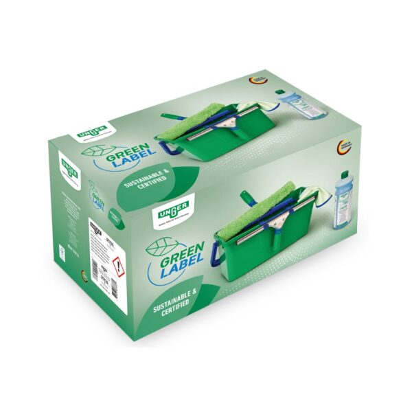 Alternative view of UNGER Fensterreinigung Set Green Label GTK35 Glasreinigung mit Abzieher, Einwascher, Mikrofasertuch und weiterem Zubehör