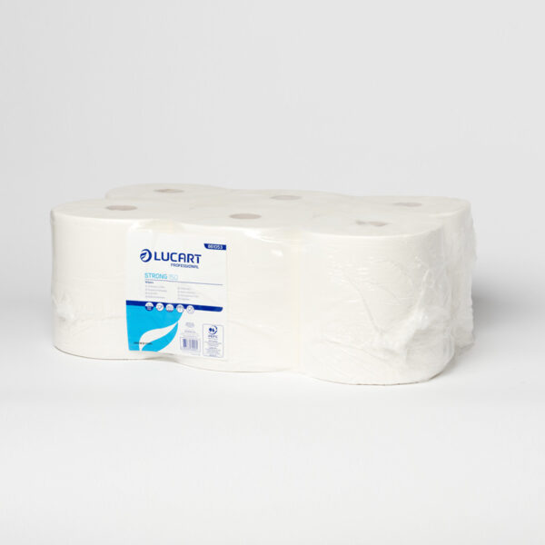 Lucart Handtuchrollen Papier Zellstoff, 2-lagig hochweiß 20cm x 150m, VE 6 Rollen