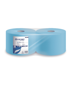 Lucart Putzrolle Tissue, 2lagig blau, 22,5 cm x36 cm, 1000 Abrisse, VE 2 Rollen