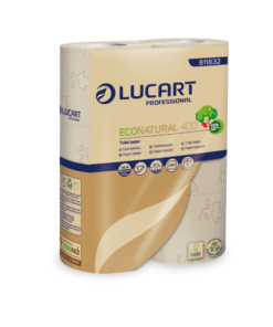 Lucart Toilettenpapier EcoNatural 400, 2-lagig, 400 Blatt, VE 30 Rollen