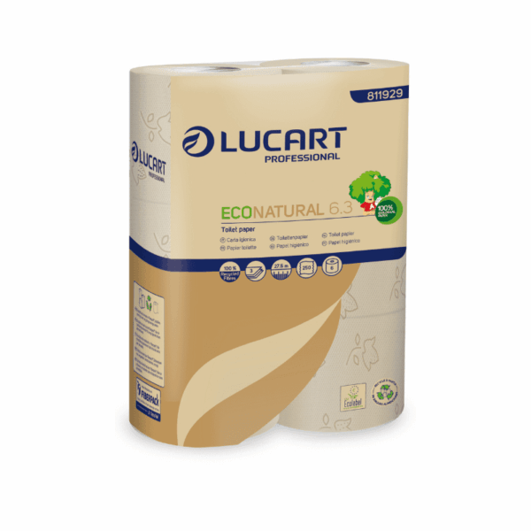 Lucart Toilettenpapier EcoNatural 6.3, 3-lagig, VE 30 Rollen