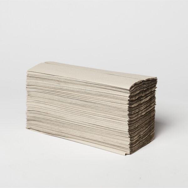 Papierhandtücher aus Recyclingpapier RC 1-lagig natur 25x50cm C- Falzung , 2400 Stück